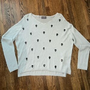 Wooden Ships Women's Skull Pattern Sweater - Cream S/M